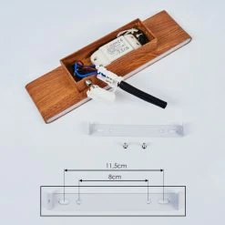 Hofstein Mosambik Wandleuchte LED Nickel-Matt, Braun, Holz dunkel, 1-flammig -Wandleuchten Verkaufsgeschäft mosambik wandleuchte h3437285 4
