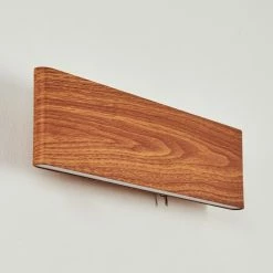 Hofstein Mosambik Wandleuchte LED Nickel-Matt, Braun, Holz dunkel, 1-flammig -Wandleuchten Verkaufsgeschäft mosambik wandleuchte h3437285 7