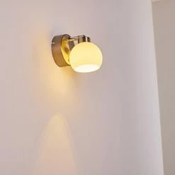 Hofstein Motala Wandleuchte LED Nickel-Matt, 1-flammig, Fernbedienung, Farbwechsler -Wandleuchten Verkaufsgeschäft motala wandleuchte h3299913 do2 12