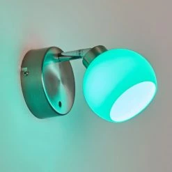 Hofstein Motala Wandleuchte LED Nickel-Matt, 1-flammig, Fernbedienung, Farbwechsler -Wandleuchten Verkaufsgeschäft motala wandleuchte h3299913 do2 14