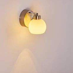 Hofstein Motala Wandleuchte LED Nickel-Matt, 1-flammig, Fernbedienung, Farbwechsler -Wandleuchten Verkaufsgeschäft motala wandleuchte h3299913 do2 15