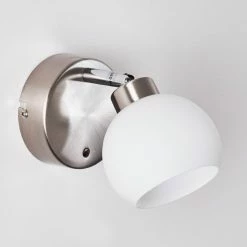Hofstein Motala Wandleuchte LED Nickel-Matt, 1-flammig, Fernbedienung, Farbwechsler -Wandleuchten Verkaufsgeschäft motala wandleuchte h3299913 do2 16
