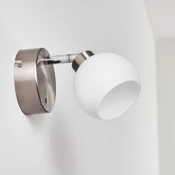Hofstein Motala Wandleuchte LED Nickel-Matt, 1-flammig, Fernbedienung, Farbwechsler -Wandleuchten Verkaufsgeschäft motala wandleuchte h3299913 do2 20
