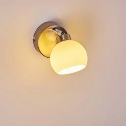 Hofstein Motala Wandleuchte LED Nickel-Matt, 1-flammig, Fernbedienung, Farbwechsler -Wandleuchten Verkaufsgeschäft motala wandleuchte h3299913 do2 22