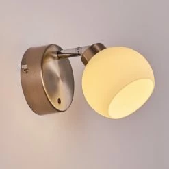 Hofstein Motala Wandleuchte LED Nickel-Matt, 1-flammig, Fernbedienung, Farbwechsler -Wandleuchten Verkaufsgeschäft motala wandleuchte h3299913 do2 24