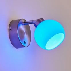 Hofstein Motala Wandleuchte LED Nickel-Matt, 1-flammig, Fernbedienung, Farbwechsler -Wandleuchten Verkaufsgeschäft motala wandleuchte h3299913 do2 26