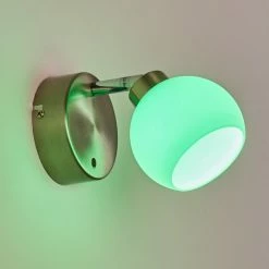 Hofstein Motala Wandleuchte LED Nickel-Matt, 1-flammig, Fernbedienung, Farbwechsler -Wandleuchten Verkaufsgeschäft motala wandleuchte h3299913 do2 27