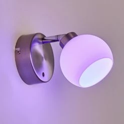 Hofstein Motala Wandleuchte LED Nickel-Matt, 1-flammig, Fernbedienung, Farbwechsler -Wandleuchten Verkaufsgeschäft motala wandleuchte h3299913 do2 28