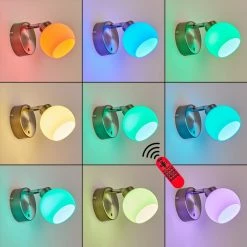 Hofstein Motala Wandleuchte LED Nickel-Matt, 1-flammig, Fernbedienung, Farbwechsler -Wandleuchten Verkaufsgeschäft motala wandleuchte h3299913 do2 3