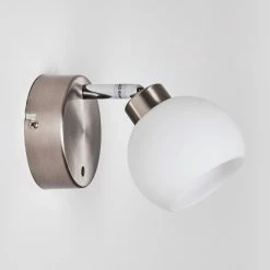 Hofstein Motala Wandleuchte LED Nickel-Matt, 1-flammig, Fernbedienung, Farbwechsler -Wandleuchten Verkaufsgeschäft motala wandleuchte h3299913 do2 30