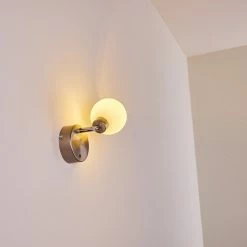 Hofstein Motala Wandleuchte LED Nickel-Matt, 1-flammig, Fernbedienung, Farbwechsler -Wandleuchten Verkaufsgeschäft motala wandleuchte h3299913 do2 4