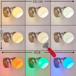 Hofstein Motala Wandleuchte LED Nickel-Matt, 1-flammig, Fernbedienung, Farbwechsler -Wandleuchten Verkaufsgeschäft motala wandleuchte h3299913 do2 5