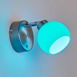 Hofstein Motala Wandleuchte LED Nickel-Matt, 1-flammig, Fernbedienung, Farbwechsler -Wandleuchten Verkaufsgeschäft motala wandleuchte h3299913 do2 6