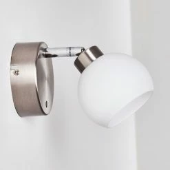 Hofstein Motala Wandleuchte LED Nickel-Matt, 1-flammig, Fernbedienung, Farbwechsler -Wandleuchten Verkaufsgeschäft motala wandleuchte h3299913 do2 8