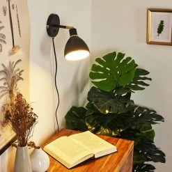 Hofstein Nabounay Wandleuchte Messing, Schwarz, 1-flammig -Wandleuchten Verkaufsgeschäft nabounay wandleuchte h3414859 8