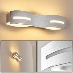 Hofstein Nagold Wandleuchte LED Nickel-Matt, Chrom, 1-flammig