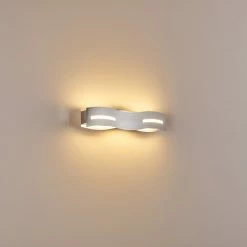 Hofstein Nagold Wandleuchte LED Nickel-Matt, Chrom, 1-flammig -Wandleuchten Verkaufsgeschäft nagold wandleuchte h3307410 7