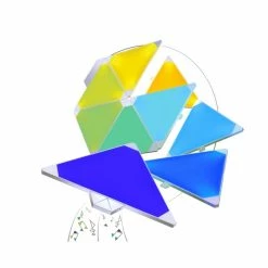 nanoleaf Rhythm Starter Kit Wandleuchte 9er-Pack LED Weiß, 1-flammig, Fernbedienung, Farbwechsler -Wandleuchten Verkaufsgeschäft nanoleaf rhythm starter kit wandleuchte 9er pack nl28 2002tw 9pk 11