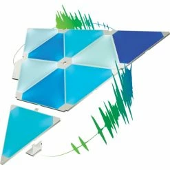 nanoleaf Rhythm Starter Kit Wandleuchte 9er-Pack LED Weiß, 1-flammig, Fernbedienung, Farbwechsler -Wandleuchten Verkaufsgeschäft nanoleaf rhythm starter kit wandleuchte 9er pack nl28 2002tw 9pk 14