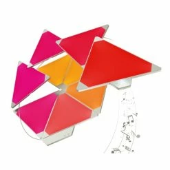 nanoleaf Rhythm Starter Kit Wandleuchte 9er-Pack LED Weiß, 1-flammig, Fernbedienung, Farbwechsler -Wandleuchten Verkaufsgeschäft nanoleaf rhythm starter kit wandleuchte 9er pack nl28 2002tw 9pk 4