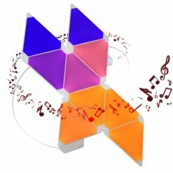 nanoleaf Rhythm Starter Kit Wandleuchte 9er-Pack LED Weiß, 1-flammig, Fernbedienung, Farbwechsler -Wandleuchten Verkaufsgeschäft nanoleaf rhythm starter kit wandleuchte 9er pack nl28 2002tw 9pk 5