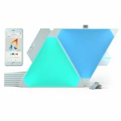 nanoleaf Rhythm Starter Kit Wandleuchte 9er-Pack LED Weiß, 1-flammig, Fernbedienung, Farbwechsler -Wandleuchten Verkaufsgeschäft nanoleaf rhythm starter kit wandleuchte 9er pack nl28 2002tw 9pk 6