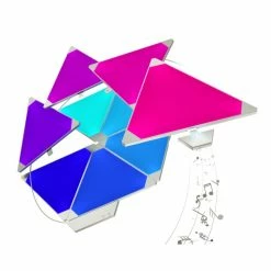 nanoleaf Rhythm Starter Kit Wandleuchte 9er-Pack LED Weiß, 1-flammig, Fernbedienung, Farbwechsler -Wandleuchten Verkaufsgeschäft nanoleaf rhythm starter kit wandleuchte 9er pack nl28 2002tw 9pk 7
