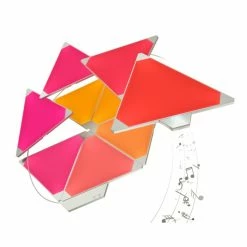 nanoleaf Rhythm Starter Kit Wandleuchte 9er-Pack LED Weiß, 1-flammig, Fernbedienung, Farbwechsler -Wandleuchten Verkaufsgeschäft nanoleaf rhythm starter kit wandleuchte 9er pack nl28 2002tw 9pk 8