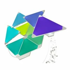 nanoleaf Rhythm Starter Kit Wandleuchte 9er-Pack LED Weiß, 1-flammig, Fernbedienung, Farbwechsler -Wandleuchten Verkaufsgeschäft nanoleaf rhythm starter kit wandleuchte 9er pack nl28 2002tw 9pk 9