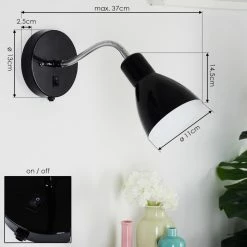 Hofstein Naouli Wandleuchte Chrom, Schwarz, 1-flammig -Wandleuchten Verkaufsgeschäft naouli wandleuchte h3415016 3