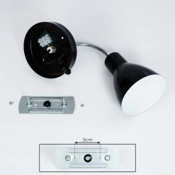 Hofstein Naouli Wandleuchte Chrom, Schwarz, 1-flammig -Wandleuchten Verkaufsgeschäft naouli wandleuchte h3415016 4