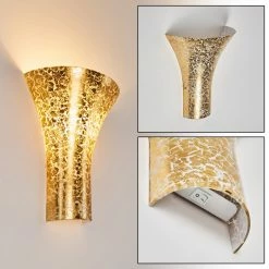 Hofstein Nerola Wandleuchte Gold, 1-flammig