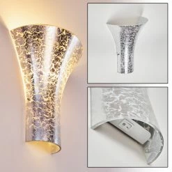 Hofstein Nerola Wandleuchte Silber, 1-flammig