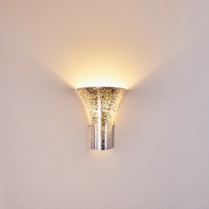 Hofstein Nerola Wandleuchte Silber, 1-flammig 12 Hofstein Nerola Wandleuchte Silber, 1-flammig – Bild 12