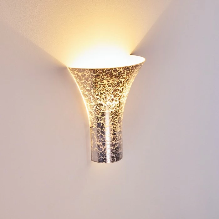 Hofstein Nerola Wandleuchte Silber, 1-flammig 7 Hofstein Nerola Wandleuchte Silber, 1-flammig – Bild 7