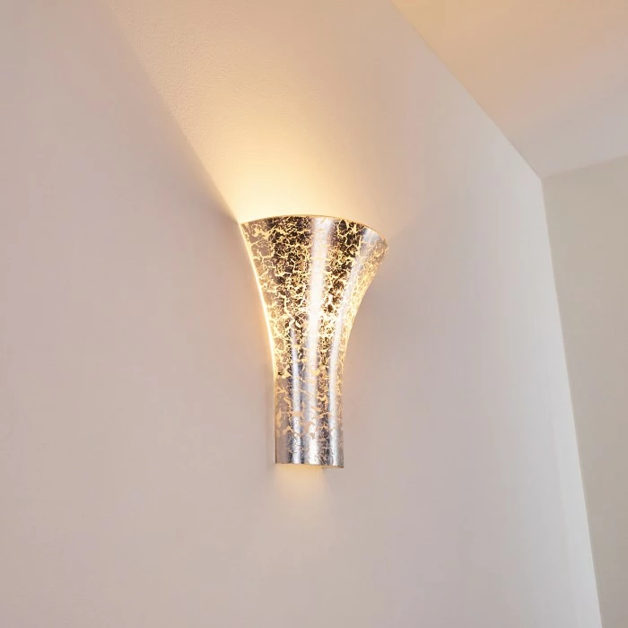 Hofstein Nerola Wandleuchte Silber, 1-flammig 8 Hofstein Nerola Wandleuchte Silber, 1-flammig – Bild 8