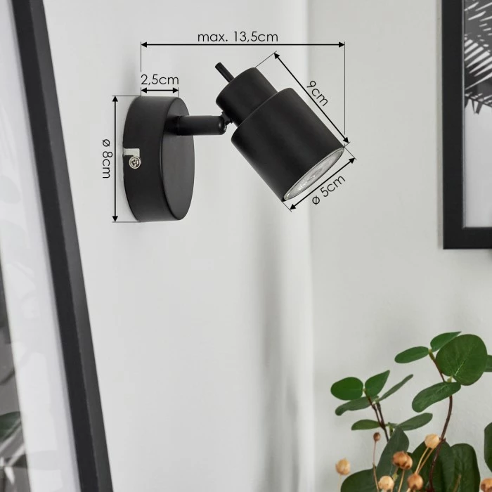 Hofstein Nestavel Wandleuchte LED Schwarz, 1-flammig 4 Hofstein Nestavel Wandleuchte LED Schwarz, 1-flammig – Bild 4