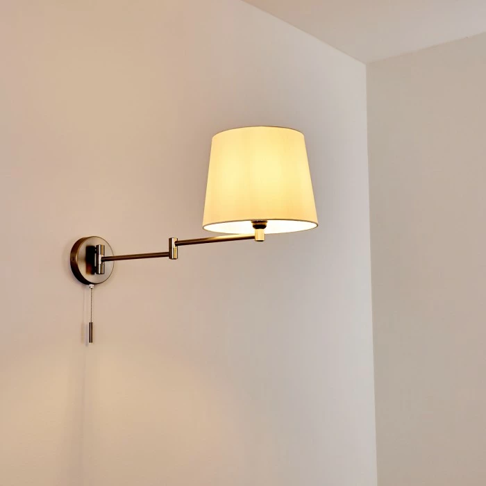 Hofstein Neuville Wandleuchte Nickel-Matt, 1-flammig 7 Hofstein Neuville Wandleuchte Nickel-Matt, 1-flammig – Bild 7