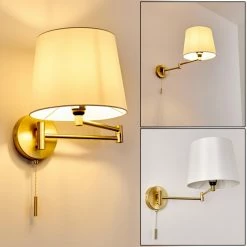 Hofstein Neuville Wandleuchte Messing, 1-flammig