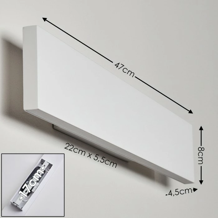 Hofstein Obion Wandleuchte LED Weiß, 2-flammig 2 Hofstein Obion Wandleuchte LED Weiß, 2-flammig – Bild 2