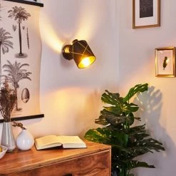 Hofstein Opatija Wandleuchte Schwarz, 1-flammig