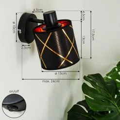 Hofstein Opatija Wandleuchte Schwarz, 1-flammig -Wandleuchten Verkaufsgeschäft opatija wandleuchte h3414613 3