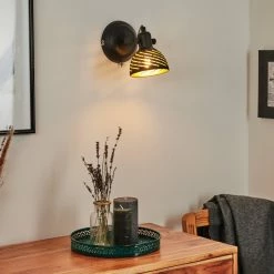 Hofstein Osina Wandleuchte Schwarz, 1-flammig -Wandleuchten Verkaufsgeschäft osina wandleuchte h3017562 11