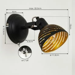 Hofstein Osina Wandleuchte Schwarz, 1-flammig -Wandleuchten Verkaufsgeschäft osina wandleuchte h3017562 3
