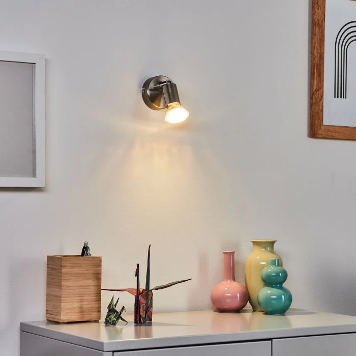 Hofstein Oula Wandleuchte LED Nickel-Matt, 1-flammig 1 Hofstein Oula Wandleuchte LED Nickel-Matt, 1-flammig