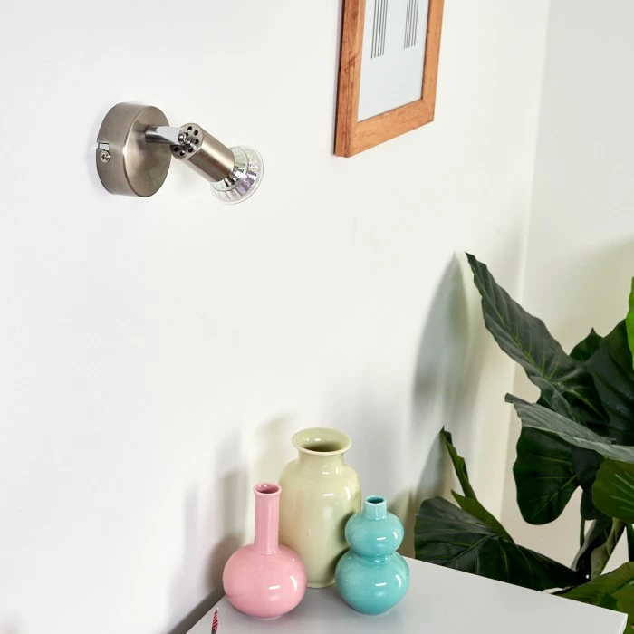 Hofstein Oula Wandleuchte LED Nickel-Matt, 1-flammig 2 Hofstein Oula Wandleuchte LED Nickel-Matt, 1-flammig – Bild 2