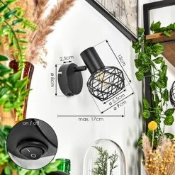 Hofstein Palmira Wandleuchte Schwarz, 1-flammig 13 Hofstein Palmira Wandleuchte Schwarz, 1-flammig -Wandleuchten Verkaufsgeschäft palmira wandleuchte h3384305 3