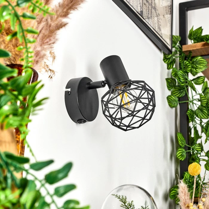 Hofstein Palmira Wandleuchte Schwarz, 1-flammig 10 Hofstein Palmira Wandleuchte Schwarz, 1-flammig – Bild 10