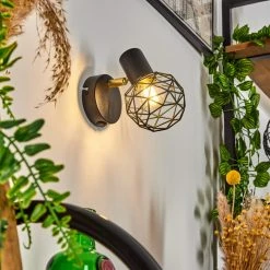 Hofstein Palmira Wandleuchte Schwarz, Gold, 1-flammig -Wandleuchten Verkaufsgeschäft palmira wandleuchte h3384336 10