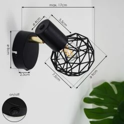 Hofstein Palmira Wandleuchte Schwarz, Gold, 1-flammig -Wandleuchten Verkaufsgeschäft palmira wandleuchte h3384336 3